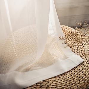 TEMU 1pc 대형 투명한 백색 커튼 패널, 바퀴 포켓 스타일, 반투명 폴리에스터 - 침실, 거실, 주방 및 파티오에 이상적, 기계 세탁 가능, 거실 커튼