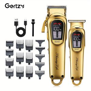 TEMU GERTZY 2-in-1 남성 헤어 클리퍼 세트 - 전문가용 조절 가능한 무선 트리머, 15개의 제한 커브, 충전식 리튬 배터리, 가정용, 살롱, 또는 선물에 적합, 살롱 장비 | 현대 헤어 트리머 | 내구성 있는 헤어 컷팅 도구, 남성용 헤어 트리머