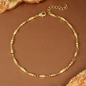 TEMU 여성을 위한 우아한 - 플레이트 구리 발목 - 간단하고 세련된 여름 해변 및 휴가 액세서리, 다듬어진 비즈 액센트, 조절 가능한 체인 클로저, 그리고 이중 레이어 디자인, 휴가 보석| 발목|다듬어진 비즈