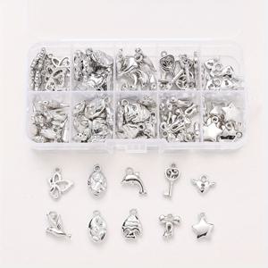 TEMU 100/200개 아크릴 플라스틱 CCB 펜던트 박스 은색 금색 동물 나비 사랑 다섯 점 별 pigeon 돌핀 보우 조합 펜던트 보석 만들기 키트 DIY 패션 펜던트 목걸이 팔찌 귀걸이 키체인 모바일 폰 체인 장식 액세서리 재료