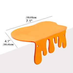 TEMU 2개 세트 오렌지 아크릴 작은 벽장 - 벽 디스플레이용 플로팅 선반, 보관용 홈 벽 모서리, 방 장식, 작은 사진 앨범 및 아이템 디스플레이 랙.