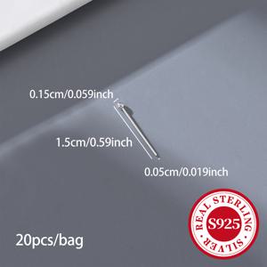 TEMU 20개 세트 S925 순 925 실버 볼 핀 라운드 헤드 길이 15/20/25/30/35mm 수제 DIY 비즈 팔찌 목걸이 펜던트 귀걸이 액세서리