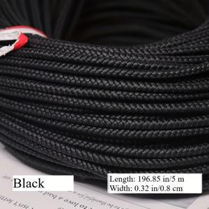 TEMU 5미터 PU 가죽 꼬임 코드 3-10mm 원형 로프 DIY 주얼리 만들기 키체인 팔찌 공예용 소품