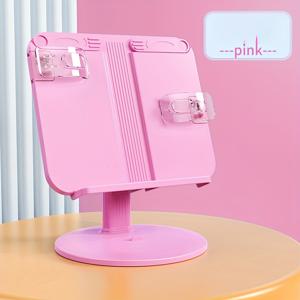 TEMU 조절 가능한 높이의 인체공학적 디자인 북 스탠드 - 집과 사무실용 견고한 플라스틱 독서대, 책 및 문서 보관 가능, 휴대용 공간 절약형 정리함, 데스크탑 액세서리, 현대적인 미학, 내구성 있는 구조