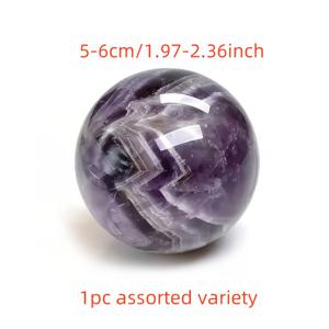 TEMU 1개 스타일 천연 자수정 석영 구체 - 우아한 보라색 & 흰색 볼, 영감을 주는 특성, 홈 & 오피스 장식에 이상적, 완벽한 생일 & 휴일 선물 (성 패트릭의 날/크리스마스/추수감사절), 홈 데코
