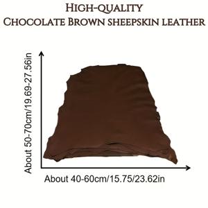 TEMU 1개 초콜릿 브라운 양가죽 - 0.8-1.0mm 두께, 자연스러운 질감, 내구성 & 부드러움, 독특한 패턴 변이, 2-4제곱피트 수공예용, 가방 제작, 키체인 소재, 디자인, 고품질 공예
