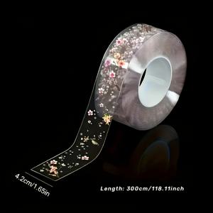 TEMU 1 롤 자체 접착 투명 방수 시리링 테이프 - 주방, 욕실 및 모서리 벽, 카운터 탑 표면, 플라스틱 재질, 카운터 탑 시리링을 위한 누수 방지 스트립, 꽃 디자인 테이프, 자체 접착 테이프, 방수 테이프