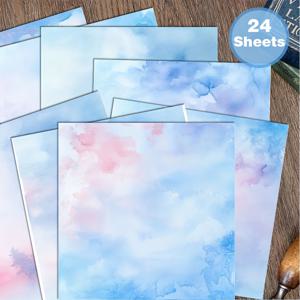 TEMU 24장 6x6인치 연분홍색 미스트 수채화지, 스크랩북킹, 오리가미, 공예 프로젝트용; DIY, 핸드메이드 앨범, 불릿 저널, 카드 만들기 및 선물 포장 용지
