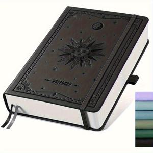 TEMU 에이5 하드백 가죽 노트북 - 320페이지, 100GSM 두꺼운 종이, 대학 줄무늬 (5.75