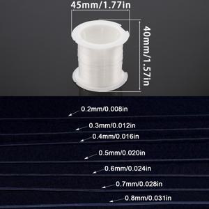 TEMU 투명 낚시줄 구슬 5개 - 0.2-0 보석 스트링 코드, DIY 목걸이 & 팔찌 만들기용, 비탄성 얇은 비딩 와이어 (0.2mm~0.8mm 두께 범위) 수공예 보석 재료