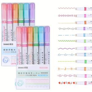 TEMU 6/12개 선형 마커 | 롤러 커브 하이라이터 | 다양한 매직 보더 펜, 장식용 마킹 및 수제 크리스마스 & 추수감사절 선물에 이상적, 크리스마스와 추수감사절에 완벽