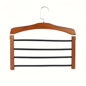 TEMU 제넌 스키퍼 솔리드 우드 멀티 티어 팬츠 랙 & 미끄럼 방지 옷장 정리대 - 4단 벽걸이 공간 절약형, 걸이봉 포함, 튼튼한 천연 목재 제작, 홈/기숙사/침실용 - 다목적 팬츠·스카프·코트·모자 정리함, 모던 미니멀 디자인, 내구성 강화 및 쉬운 조립, 고품질 목공예, 학생용 홈 오거나이저