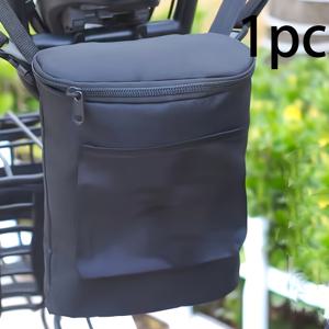 TEMU 1pc 다기능 자전거 핸들바가리 지퍼가 있는 전기 자동차 및 오토바이용 전면 보관용 블랙 색상 블랙 고양이 패턴, 사이클링 보관용으로 완벽, 크리스마스, 추수감사절을 위한 최고의 선물