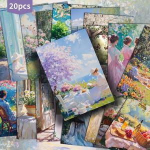 TEMU 20팩 빈티지 플로럴 가든 티 파티 엽서 - 우아한 여성들 오후 차 시간 (핑크, 블루, 그린, 퍼플), 4x6인치 스크랩북 카드, 저널 장식용, 결혼식, 생일, 기념일 - ASSTSS의 빅토리안 스타일 컬렉터블 문구류, 정교한 일러스트레이션, 핸드메이드 감성, 클래식 핑업 아트, 스크랩북 애호가를 위한 수제 디자인