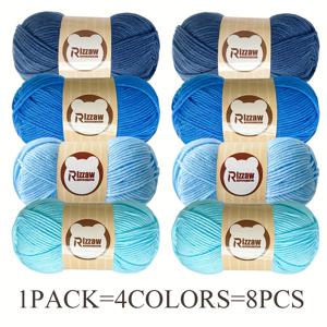 TEMU 8pcs 마카론 컬러 야른, 4줄 무게 400g/, 스카프, 스웨터, 가방, 담요, 여행 가방, 여름 가을 DIY 공예, 초보자 세트|뜨개실