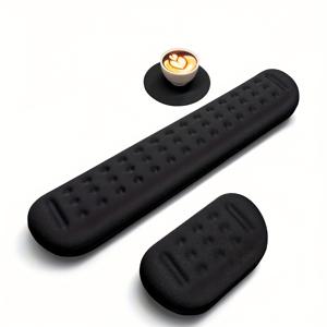 TEMU 3pcs 손목 휴식 세트 키보드 및 마우스 손목 휴식, 데스크용 에르고노믹 젤 패드, 사무실, 게임, 컴퓨터, 노트북용 메모리 폼 지원 블랙 / 화이트