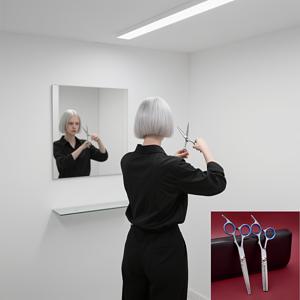 TEMU 남녀 모두에게 적합한 이발용 가위 2개 세트. 머리 절단 및 분할에 이상적이며, 부드럽고 조용한 작동으로 머리에 부드럽게 슬라이딩합니다.