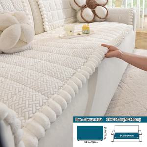 TEMU 1개 미끄럼방지 소파 쿠션, 두꺼운 폴리에스터 레이어드 소파 커버, 가을/겨울용 반려동물 친화적 시트 패드, 거실/식탁/사무실 1인/2인/3인/4인용 소파 장식|소파|쇼파커버|의자