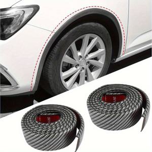 TEMU 4팩 매트 PVC 휠 아치 스크래치 가드 - 전면 뭉개기 스크래치 보호 스트립, 내구성 있는 플라스틱 풀 접착 설치, 스크래치 방지 디자인, 모든 모델에 적합, 휠 허브 보호기