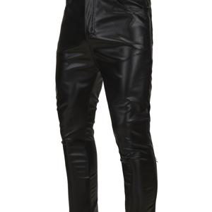 TEMU 남성용 PU 가죽 팬츠 캐주얼 스트레치 올시즌 모터사이클 바이커 코스프레 할로윈 나이트 클럽 청바지
