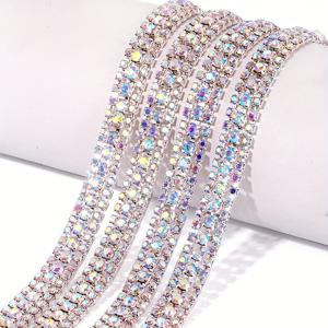 TEMU 듀 엑스트라 롱 90cm 체인 스트립 - AB 이펙트, 3줄 반짝이 (레드, 블루, 골든, 퍼플, 옐로우) - 재봉틀, DIY 공예, 의류, 가방, 신발, 파티 장식용 - 고급 패브릭 , 옷장식, 무봉제 라인스톤 애플리케이션, 구두 액세서리, 트림, 고품질 스톤, 공예 애호가를 위한 장식 테이프