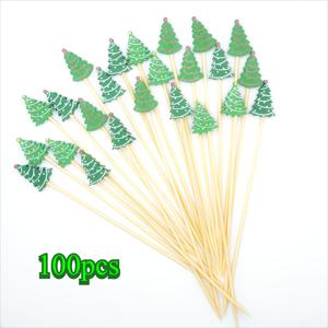 TEMU 50/100개 크리스마스 스틱 픽스 장식, 크리스마스 트리 모양 과일 음식 픽스 바마 스케어러 장식 샌드위치 치아 픽스 크리스마스 휴일 장식 파티 용품 (크리스마스 트리)