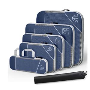 TEMU 6개 압축 포장 큐브 세트, 초경량 확장 가능한 여행 정리함, 기내 수하물용 여행 포장 큐브, 여행용 캐리어용