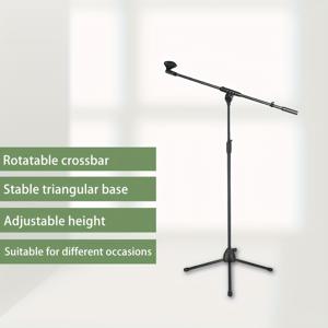 TEMU 헤비듀티 조절 가능한 높이 및 각도 3방향 마이크 스탠드, 360° 회전 및 5방향 회전 기능, 라이브 스트리밍, 녹음, 무대 공연용 견고한 삼각대 베이스 - 블랙, 녹음용 마이크 스탠드, 현대적인 오디오 장비, 튼튼한 구조