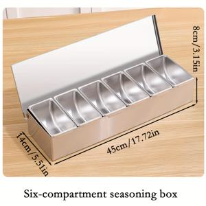 TEMU 3/4/6구 스테인리스 스틸 양념통, 두꺼운 소재, 분리형 & 세척 쉬움, 대용량 - 차, 커피, 바닐라, 소금, 설탕, 후추, 페넬, 커민 소스, 잼 보관에 이상적 - 가정 및 레스토랑 필수 도구