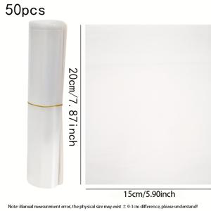 TEMU 50개 투명 플라스틱 꽃다발 보호백 - 신선한 꽃을 위한 꽃꽂이 보관 가방, 부케 보습 및 생기 유지, 꽃가게 및 가정용 이상적, 꽃꽂이 용품, 투명 디자인, 내구성 있는 플라스틱 소재