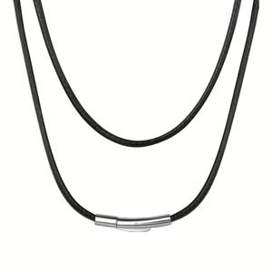 TEMU 남성용 블랙 왁스 로프 목걸이 클라스프 포함 - 폭 2/3/5mm, 조절 가능한 체인 길이 16-32인치, 캐주얼 복장에 적합한 내구성 및 스타일리시, 크리스마스, 발렌타인데이, 마르디 그라 선물, 다용도 액세서리, 매끄러운 메탈릭 클라스프, 고품질 클라스프|남자목걸이