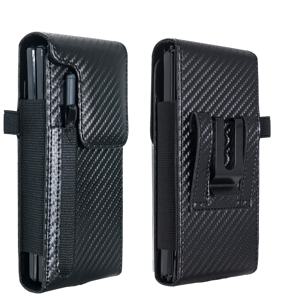 TEMU HIOOLOON 럭셔리 카본 파이버 합성 가죽 홀스터 케이스 삼성 갤럭시 Z 폴드 7/6/5/4/3용, S 펜 홀더, 벨트 클립 및 카드 홀더, 자석 클로저, 캐주얼 스타일, 무충전, 프린팅 없음, 외출용