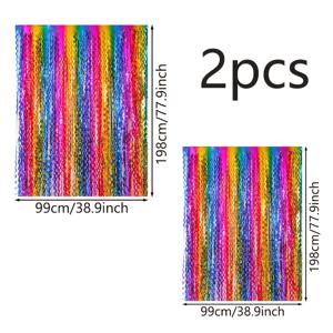 TEMU 1개/2개 컬러풀 태슬 스트리머, 생일 파티, 결혼식, 바 장식, 실내 벽 축제 행사용 - 스타일리시한 초승달 프린지 가랜드