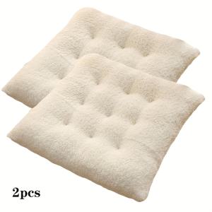 TEMU 2개 세트 헤비듀티 플러시 쿠션 - 두꺼운 소프트 플란넬 같은 질감, 사계절용 따뜻함, 집, 사무실, 차량, 캠핑용 - 쉬운 청소 표면, 배터리 필요 없음 - 성인용 크리스마스 선물, 홈 컴포트, 아늑한 장식, 내구성 있는 구조, 편안한 패드, 사무직 종사자, 의자 쿠션, 바닥 쿠션, 의자 베개|캠핑의자|소파패드