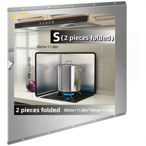 TEMU 1개 헤비듀티 스테인리스 스틸 스플래시 가드 & 스토브탑용 열 차단 커버 - 쉽게 청소 가능한 표면, 모든 쿡탑 및 스토브와 호환 - 가정용 요리 및 전문 주방에 이상적