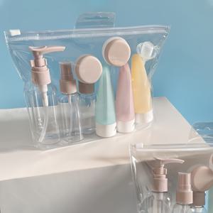 TEMU 11피스 여행용 병 세트, 누수방지 실리콘 & 플라스틱 컨테이너, TSA 승인 화장품 수납 (샴푸·로션) + 투명 워시백