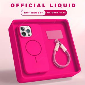 TEMU 아이폰 17, 에어 16, 15, 14, 13, 12, 11 Pro Max, 그리고 16, 14 Plus 모델과 호환된 마그네틱 넥스트랩 휴대폰 케이스. 부드러운 액체 스트랩으로 보호 기능 제공.