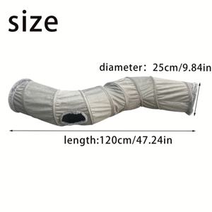 TEMU S자 접이식 고양이 터널 침대 (고리 공 포함) - 튼튼한 플리스 폴리에스터 재질, 실내/외 사용 가능, 아기 고양이, 토끼 & 소형 애완동물용 만화 디자인, 휴대용 애완동물 침대 (식사 & 놀이용), 실내 애완동물 침대, 재미있는 애완동물 디자인, 부드러운 질감