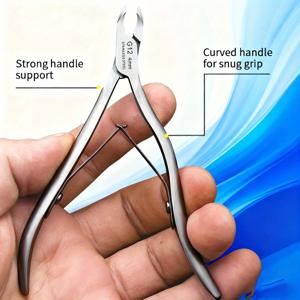 TEMU 5mm 넓은 날이 있는 전문가용 스테인리스 스틸 큐티클 네일 클리퍼 - 엣지, 튐 방지 디자인, 양손잡이용, 정밀 절단 및 손톱 모양 조절을 위한 인체공학적 핸들, 전문가용 네일 케어 | 모던 네일 클리퍼 | 내구성 있는 구조