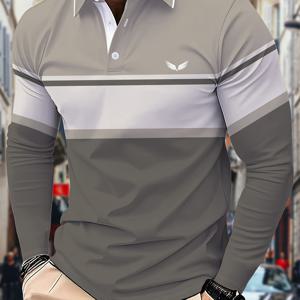 TEMU 남성용 롱슬리브 셔츠, 대조 컬러 블록 테마, 턴칼라 및 3D 디지털 프린팅, 데일리 패턴, 모든 성인 남성 및 청소년 남자아이에게 적합, 남성용 티셔츠, 플러스 사이즈 남성 셔츠, 남성용 롱슬리브 플러스 사이즈, 고품질 남성용 티셔츠, 심플 셔츠, 오피스 캐주얼, 데일리 아웃핏, 중간 신축성 원단, 세탁기 사용 가능, 남성 패션 탑, 전문가 남성