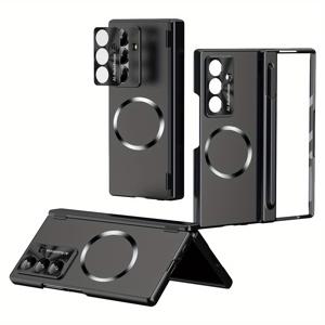 TEMU 정밀 구멍 CD 패턴이 있는 자석 케이스는 무선 충전과 함께 호환됩니다. 통합된 쉘과 필름이 포함되어 있으며, 스타일러스가 포함되어 있어 비즈니스 전문가를 위해 맞춤 제작되었으며, 중앙 자석 보호를 제공하여 삼성 Z Fold 7, 갤럭시 Fold, 삼성 Fold 케이스, 삼성 Z Fold, 갤럭시 Way, 여성용 폰 케이스에 이상적입니다