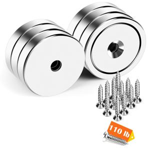 TEMU 6 x 150 lbs 강력한 자석 컵 자석 (스테인리스 스크류 포함) - 산업용 강력 원형 베이스, 광택 표면, 벽걸이 도구 들기 및 걸기용 내구성 철제 구조, 강력한 헤비듀티 자석, 후크 자석, 강력한 후크 자석, 리모컨용 자석, 커튼 자석, 작업장 보관,도구 정리,헤비듀티 디자인,DIY 애호가,차고 보관