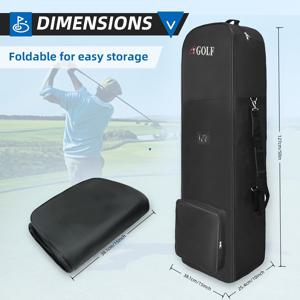 TEMU 항공사 승인 가능한 휠 장착 골프 여행 가방, 조절 가능한 어깨 끈 및 상단 하드 쉘 소프트 접이식 옥스포드 패브릭 클럽 캐리 케이스, 짐 커버,하드 캐리 백