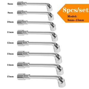 TEMU 8개 L자형 파이프 소켓 렌치 세트, 8-15mm, 내구성 있는 스틸, 자동차 유지보수, 가정 수리, 기계 분해 및 조립용 다기능, 8mm, 9mm, 10mm, 11mm, 12mm, 13mm, 14mm, 15mm 크기, 소켓 세트, 자동차 도구 세트, 자동차 액세서리, 소켓세트, 공구세트, 자동차공구