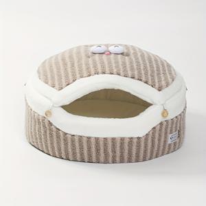 TEMU 귀여운 구리 종이 봉지 모양 애완 동물 침대 (고양이 및 소형견용), 미끄럼 방지 바닥이 있는 겨울 따뜻한 안전 고양이 하우스, 부드럽고 편안함, 7.5kg 이하의 반려동물에게 적합, 고양이 침대, 아늑한 애완 가구, 재미있는 디자인, 튼튼한 애완 가구