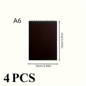 TEMU 4개 블랙 아트 스케치북 - A4 및 8K 사이즈 직사각형 스파이럴 바인딩 드로잉 패드, 두꺼운 카드스톡, 용품,스케치 패드,프로페셔널 스케치패드,고품질 종이,튼튼한 제본,스파이럴 노트북,창의적인 전문가들|A4용지