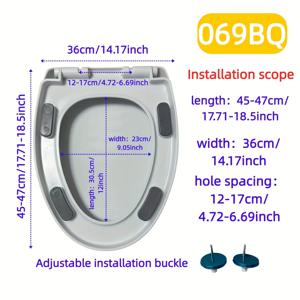 TEMU V자형 변기 커버 1세트 - 튼튼한 엑스트라 두꺼운 욕실 변기 뚜껑, 조절 가능한 메탈 버클, 빠른 설치 오픈형 디자인|변기커버