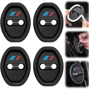 TEMU 4개 세트 스포츠 스타일 자동차 도어 잠금 커버 보호대, BMW E46, E60, E90, E70, G01, G06, G05, G20, G30, F16, F20, F30, F36, F40, F45, F48 모델용 - 두꺼운 충격 방지 패드, 녹 방지 기능으로 잠금 소음 감소, 고품질 패딩,자동차 디테일링,차량 소유자