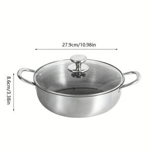 TEMU 뚜껑이 있는 논스틱 벌집 튀김 팬 - 410 스테인리스 스틸, 스토브 및 인덕션 조리기구용 