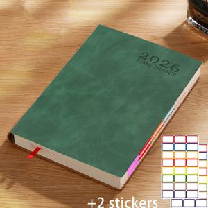 TEMU 2026년 A5 소프트커버 플래너 3종 세트 - 400페이지 고품질 인조 가죽 커버, 우아한 블루 디자인, 월간 & 주간 레이아웃, 타임 매니지먼트 및 목표 관리에 적합한 휴대용 컴팩트 사이즈 오거나이저 노트북, 스타일리시 아젠다, 소재,내구성 있는 커버,전문 정리사|달력|달력